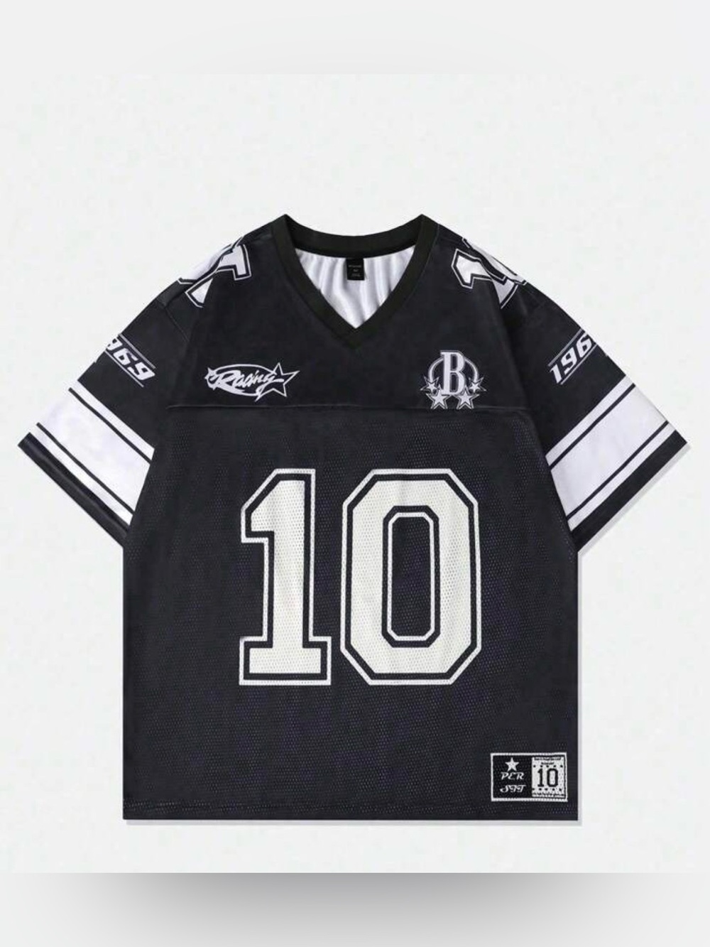 ROMWE Spring/Summer Casual Graphic Mesh Sports Jersey